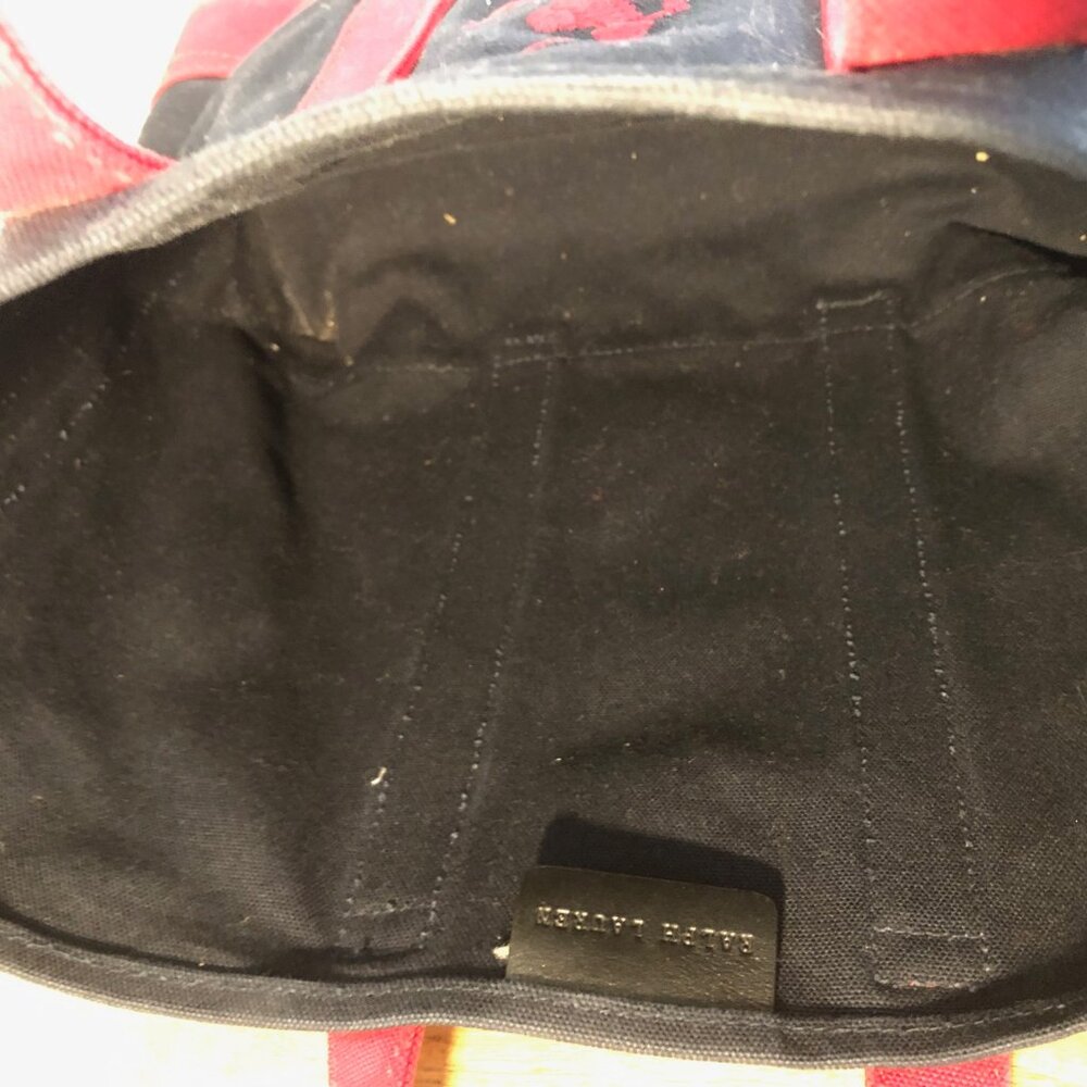 Ralph Lauren Black and Red Canvas Polo Tote - Picture 4 of 4